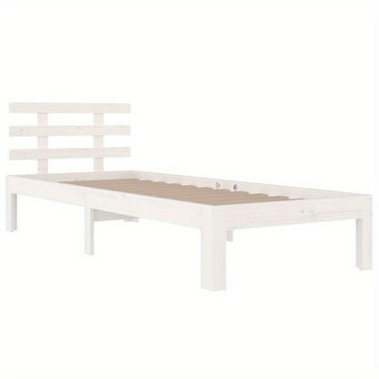 Bedframe – Eenpersoonsbed – Ledikant – Houten Bed – Slaapbank – Massief Hout – Wit – 90x200 cm – Duurzaam & Eenvoudige Montage