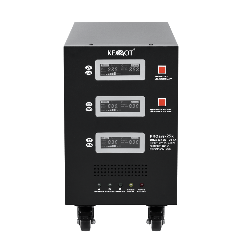 PROAVR-25K Automatische Driefasige Spanningsstabilisator – 25.000 VA (25 kVA), ±3% Nauwkeurigheid, Professionele Industriële Spanningsregelaar