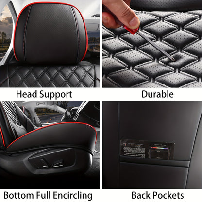 Autostoelhoes – Stoelhoes – Autostoelbekleding – Stoelbeschermer – Autostoelhoes – Universeel – Kunstleer Met Sponsvulling – Voor 5 Zitplaatsen