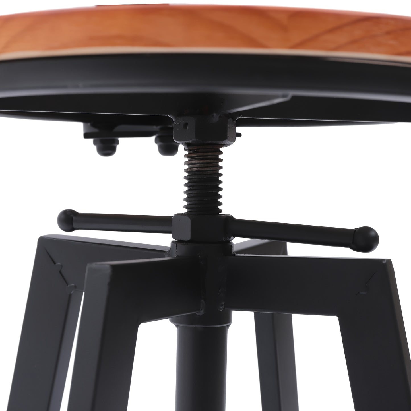 Barstoelen – Barkrukken – Keukenstoelen – Krukken – Barzitjes – Verstelbare Hoogte – 360° Draaibaar – Zwart Hout Metaal – Set Van 2