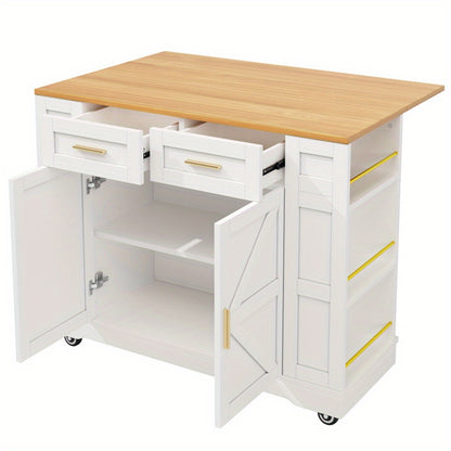 Keukeneiland – Keukentrolley – Keukenkast – Buffetkast – Eettafel – Uitklapbare Tafel – Houten Hardhout – Mobiel Met Wielen