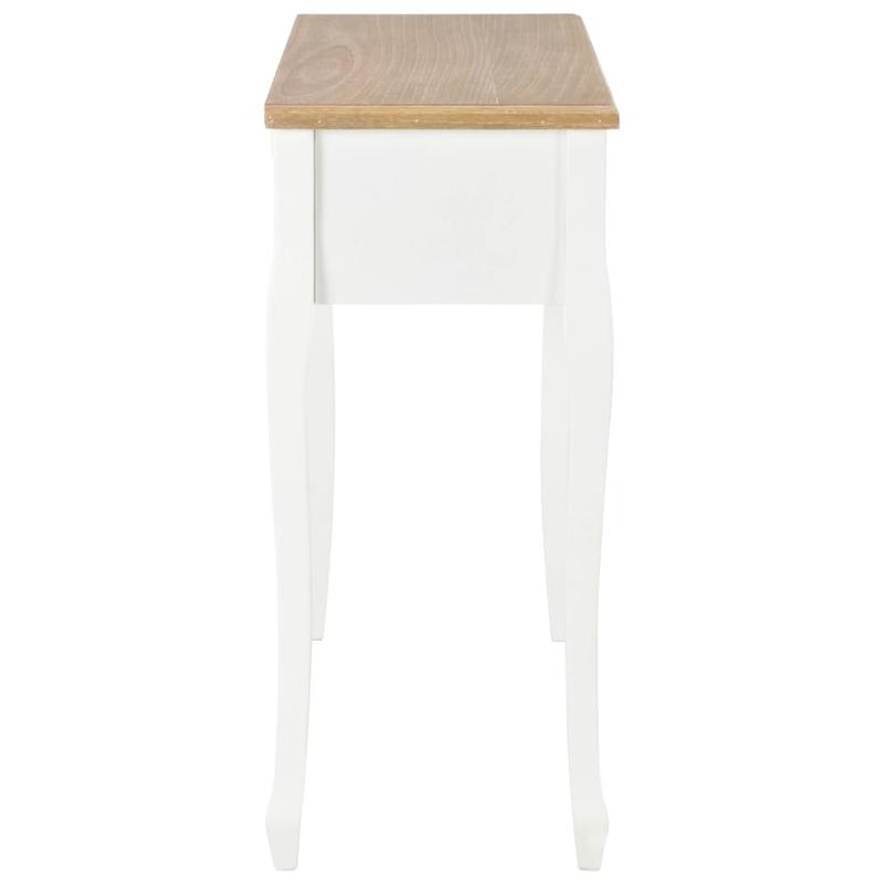 Witte Console Tafel – Sidetable – Haltafel – Bijzettafel – Bureau – 3 Ruime Laden – Stevige MDF Massief Houten Constructie