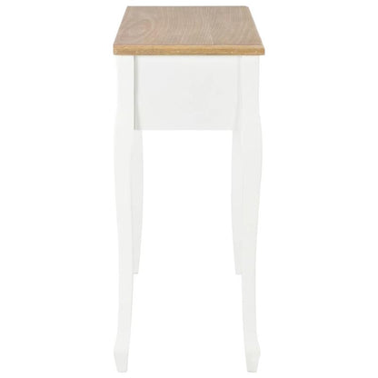 Witte Console Tafel – Sidetable – Haltafel – Bijzettafel – Bureau – 3 Ruime Laden – Stevige MDF Massief Houten Constructie