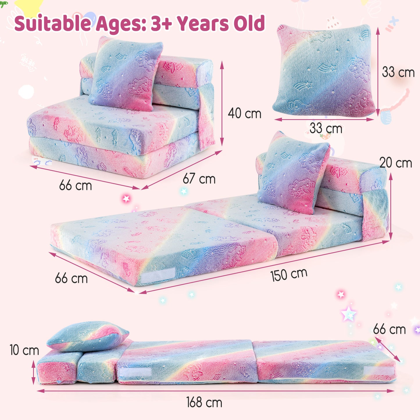 Schommelbank – Tuinschommel – Tuinbank – Schommelstoel – Speelbank – 4-in-1 Opvouwbaar – Glow-in-the-Dark Design – Zacht Flanellen Materiaal – Wasbare Hoes