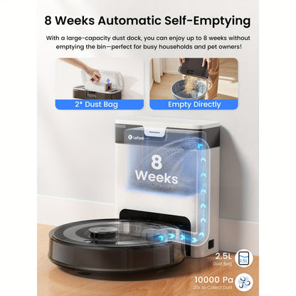 Robotstofzuiger – Robot Cleaner – Robot Veegmachine – Robot Dweilmachine – Slimme Stofzuiger – Zwart – 5200 mAh Batterij – 3D Obstakelvermijding