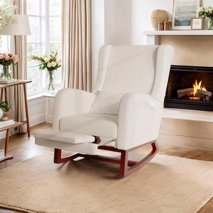 Schommelstoel – Relaxstoel – Wiegstoel – Luisterstoel – Schommelzetel – Ergonomisch Ontwerp Met Lendensteun – Uniek Voetensteuntje Voor Extra Comfort