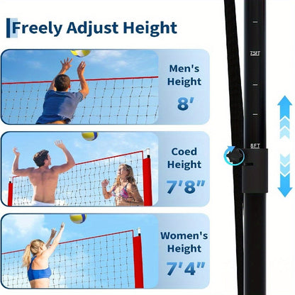 Volleybalnet – Trainingsnet – Oefennet – Speelnet – Volleybal Trainingsapparaat – Verstelbaar Net – Draagbaar & Lichtgewicht – 243x45x35 cm PE Materiaal