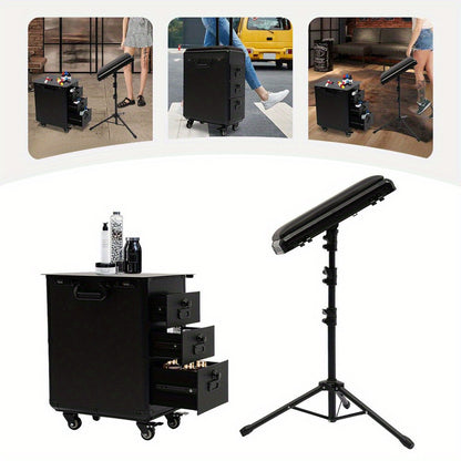 Professionele Makeup Koffer – Make-up Trolley – Cosmetica Koffer – Visagie Koffer – Beauty Organizer – Zwart – Stevig Aluminium Frame – Verstelbare Handgreep Met Wielen