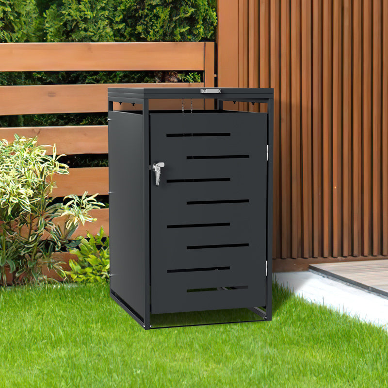 Afvalcontainer – Afvalbak – Vuilnisbak – Afvalopslag – Afvalkluis – Metalen Afvalbak Buiten – Afsluitbare Deuren – Weerbestendig 65x80x115 cm