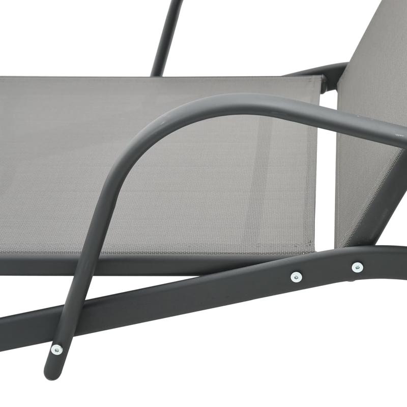 Loungebed – Ligbed – Relaxbed – Tuinbed – Stalen Frame – Verstelbare Rugleuning – Met Wieltjes