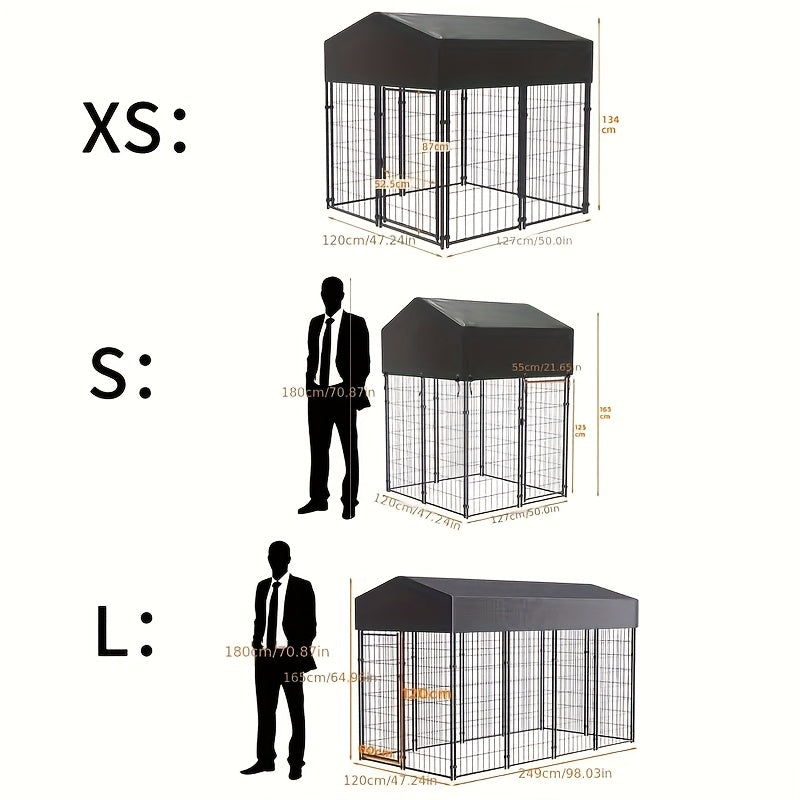 Hondenkennel – Hondenkooi – Hondenren – Dierenhok – Metalen Hondenkooi – 127x120x134 cm – Weerbestendig Metaal – Stevige Gelaste Constructie