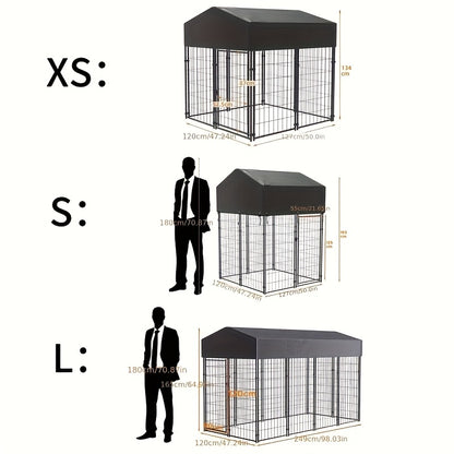 Hondenkennel – Hondenren – Hondenkooi – Dierenbench – Dierenren – Metalen Frame – 127x120x165 cm – Weerbestendig & Stevig