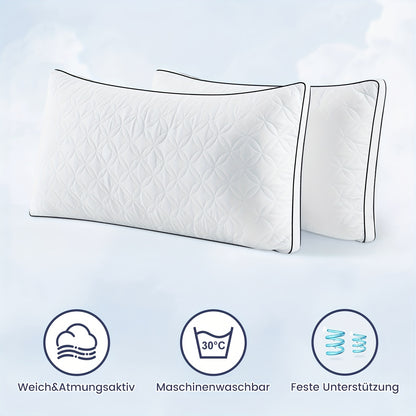 Kussen Set – Slaapkussen – Hoofdkussen – Neksteun Kussen – Slaapcomfort Kussen – 2 Stuks 40x80 cm – Zacht en Ademend – Wasbaar en Ondersteunend