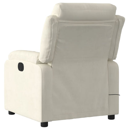 Fauteuil – Relaxstoel – Zetel – Lounge Chair – Recliner – Crème Handmatig Verstelbaar – Fluweelzachte Bekleding – Verstelbare Rugleuning Tot 135°