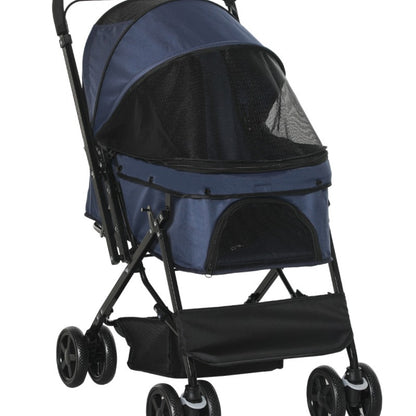 Dierenwagen – Draagwagen – Huisdierwagen – Hondenwagen – Kattenwagen – Lichtgewicht & Inklapbaar – Oxford Blauw 76,5x52x95 cm