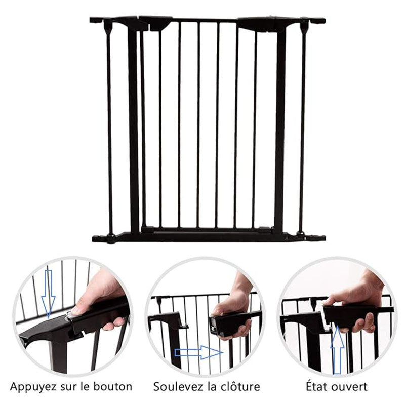 Huisdierhek – Dierenren – Hondenhek – Speelren – Veiligheidshek – 74 cm Hoog – 8 Panelen Met Deur & Wandmontage – Metaal & Duurzaam
