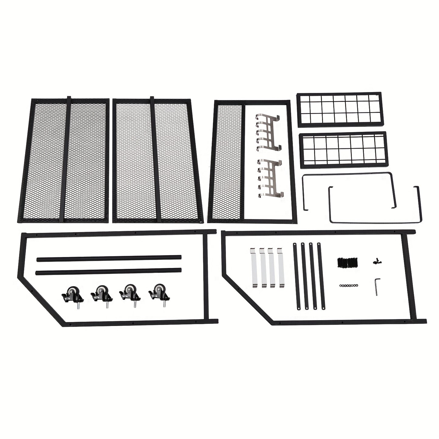 Dumbbellrek – Halterrek – Fitnessrek – Gewichtenrek – Home Gym Organizer – Stalen 3-Laags Rek Met 4 Wielen – Zijhaken Voor Springtouwen en Handdoeken