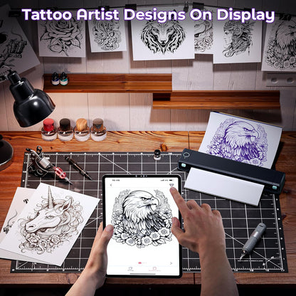 Thermische Tattoo Printer – Tattoo Copier – Stencil Printer – Tattoo Transfer Machine – Tattoo Overdracht Printer – Compact & Draagbaar – Bluetooth Connectiviteit