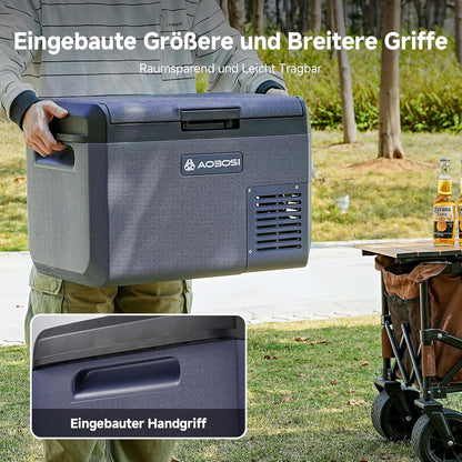AAOBOSI Koelboxer 25L: Camping Koelkast 12v 240v, -20°C tot 20°C Compressor 12v Koelvriescombinatie voor Camper, Auto, Vrachtwagen, Boot, Camper, Reizen, Picknick