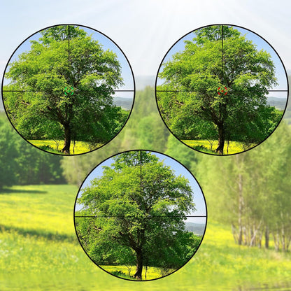 FOCUHUNTER 1,5 - 6 x 24 mm telescoop, zijdelingse parallaxcompensatie optische monoculair, groene volledig multigecoate 30 mm buiszoeker met 4 montageringen
