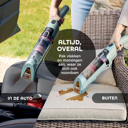 Shark StainForce snoerloze vlekkenverwijderaar, lichtgewicht en draagbare vlekkenverwijderaar voor tapijten, bekleding, trappen, auto's, met opvangbak, accessoires en 2x reinigingsoplossing, HX100EUCP