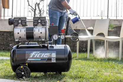 FIAC Mobiele luchtcompressor Supersilent 24, olievrije luchtcompressor, maximale druk 8 bar, vermogen 1 pk, tank 24 liter, geluidsniveau 58 dB LpA