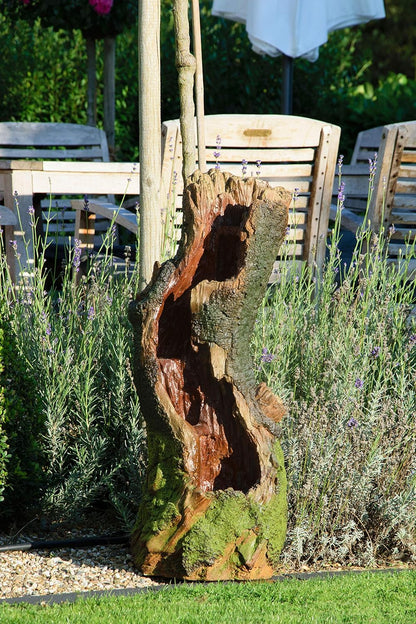 dobar® 96310e Tuinfontein met groot design, natuurgeest, terrasfontein met ledverlichting, waterval van polyhars, fontein voor buiten, decoratieve sierfontein, boomlook, 33 x 28 x 78 cm