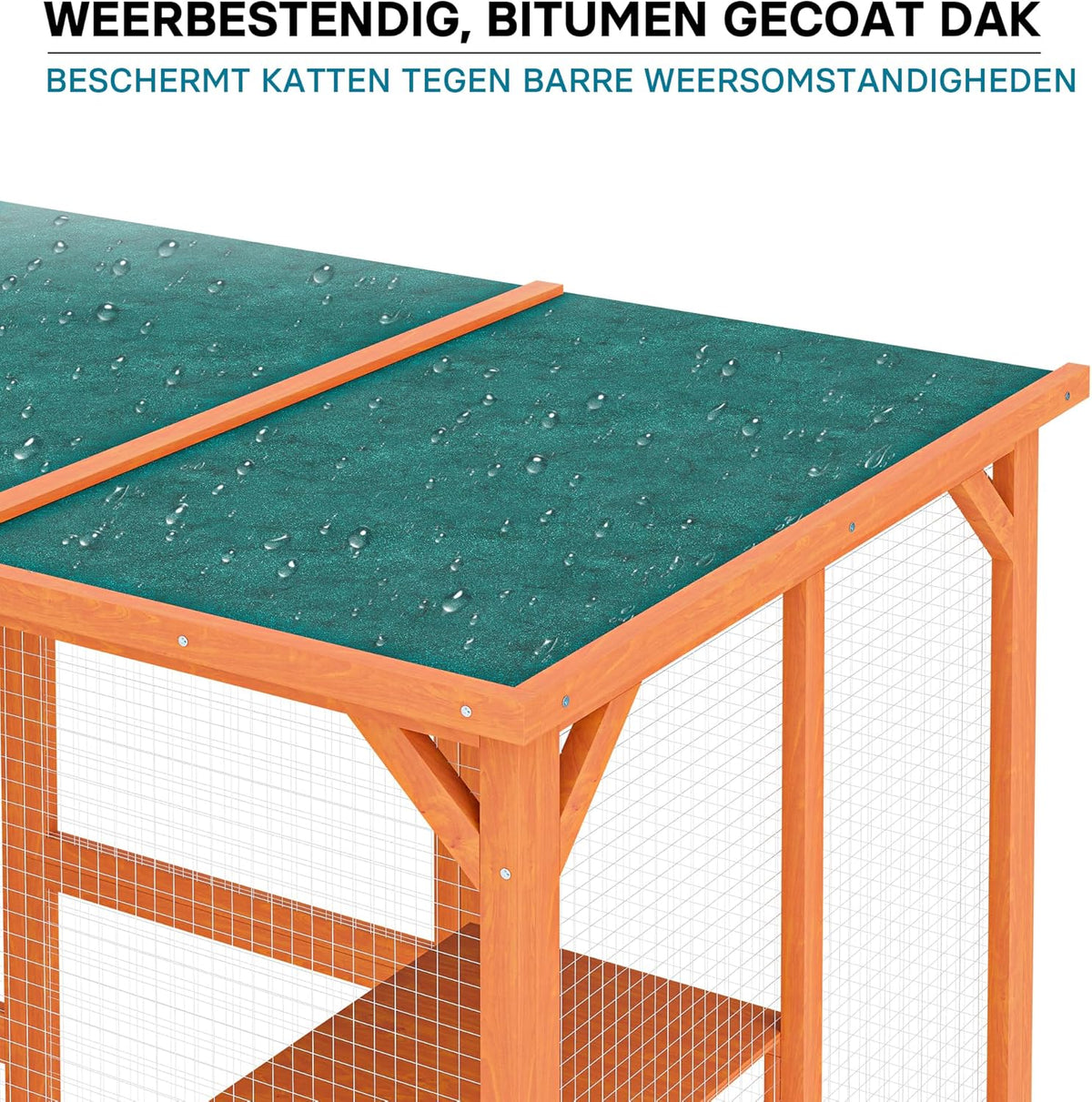 Wiltec Weerbestendig outdoor kattenverblijf 180 x 88 x 169 cm met 6 ligplaatsen