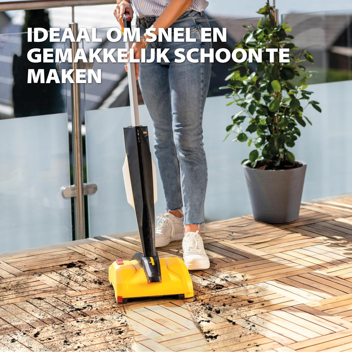 WAGNER multifunctionele terrasreiniger Levaro Powerbrush 18V (batterij en lader zijn niet bij de levering inbegrepen) - voor ongecompliceerde onderhoudsreiniging van buitenruimtes