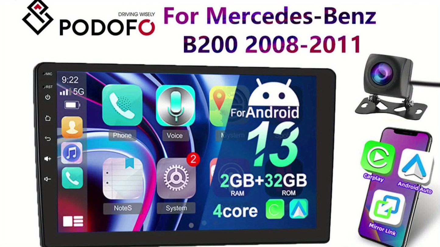 9-inch Android Autoradio – Multimedia Systeem – Navigatie Radio – Touchscreen Car Audio – Wifi Connectiviteit – Draadloze CarPlay – Offline GPS Navigatie