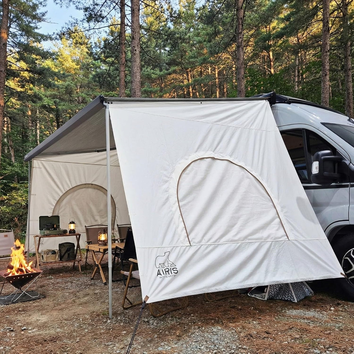 AIRIS Auto Side Tarp 2,6 m Luifel Compatibel Zijluifel Schaduw voor Camper Tarp Luifel Tent Compatibel met FIAMMA en THULE Luifel