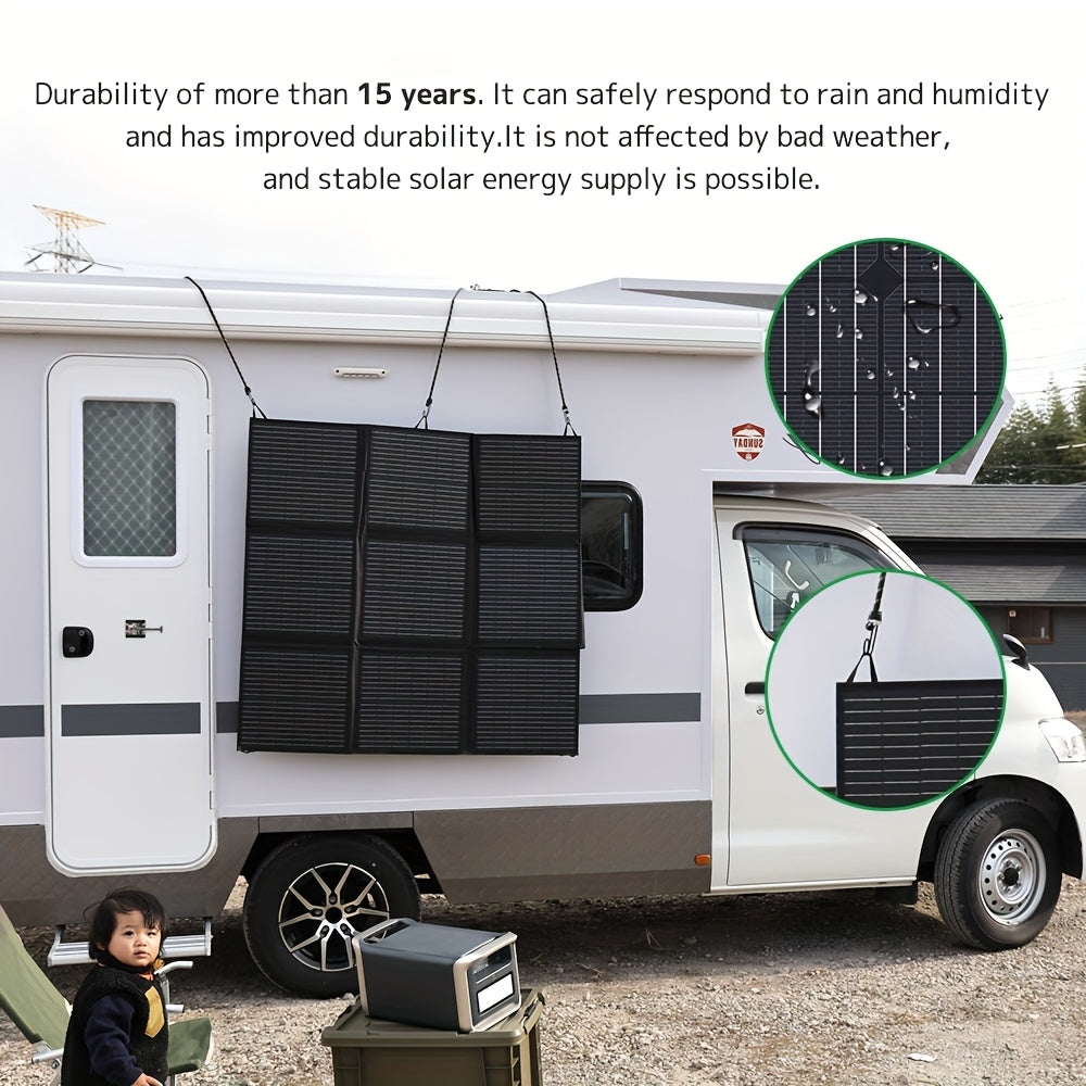 Zonnepaneel – Vouwbaar Zonnepaneel – Draagbaar Zonnepaneel – Camping Zonnepaneel – 200W Vermogen – Monokristallijn 22,5% Efficiëntie