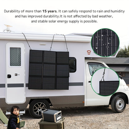 Zonnepaneel – Vouwbaar Zonnepaneel – Draagbaar Zonnepaneel – Camping Zonnepaneel – 200W Vermogen – Monokristallijn 22,5% Efficiëntie
