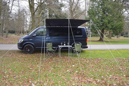 WILD EARTH SQUARE Zonneluifel voor Campers, Busombouwingen, Campers of Caravans 240cm x 240cm MEDIUM GRIJS