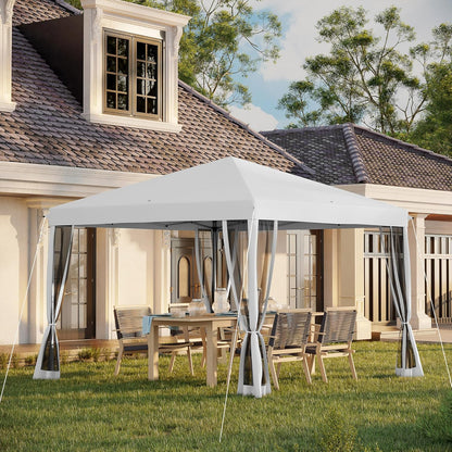 Inklapbaar Paviljoen – Vouwtent – Biertent – Feesttent – Gazebo – Waterafstotend Dak – UV-Bescherming – Stevig Stalen Frame – 3x3 Meter – Crèmewit