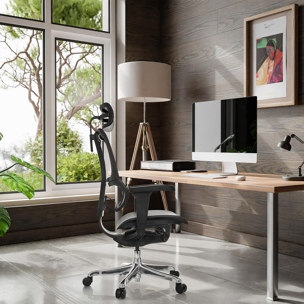 hjh OFFICE Ergonomische Ergohuman Slim Ultra GEN2 Bureaustoel met flexibele lendensteun, netbespanning, zwart