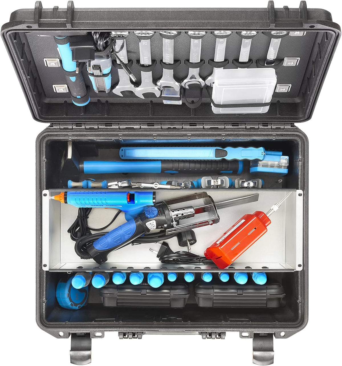 Max Cases MAX465H220ZPU gereedschapskoffer met verzinkte badkuip, zwart, 465 x 335 x 220 mm