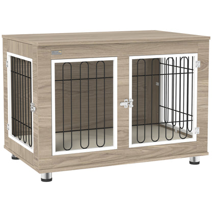 Hondenbench – Hondenkennel – Hondenkooi – Hondenhok – Hondenmand – Medium en Large Size – Dubbele Deuren met Slot – Wasbare Kussen