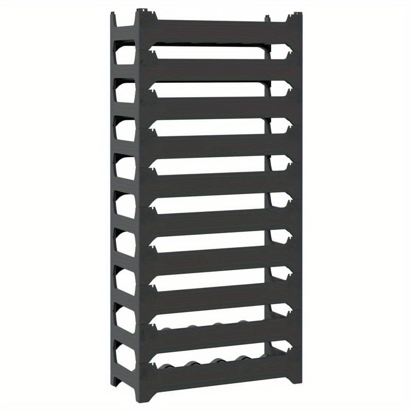 Elegant 60-Bottle Stackable Wine Rack - Durable PP Material, Sleek Black Design for Modern Kitchens & Living Rooms, Ideal for Displaying Wine Collections, Wine Lover Gifts