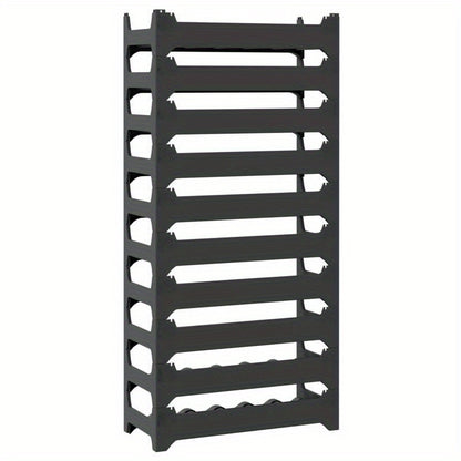 Elegant 60-Bottle Stackable Wine Rack - Durable PP Material, Sleek Black Design for Modern Kitchens & Living Rooms, Ideal for Displaying Wine Collections, Wine Lover Gifts