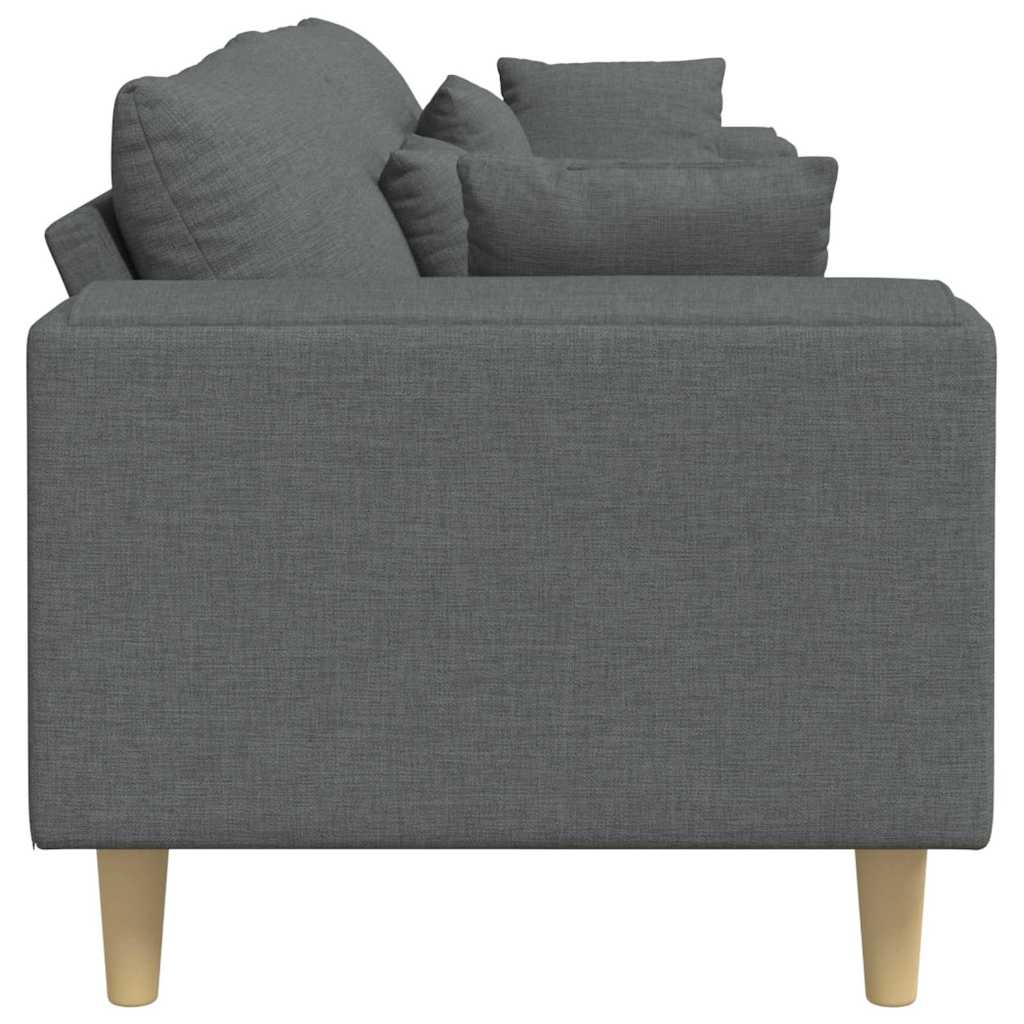 Bank – Bankstel – Sofa – Zitmeubel – Woonkamermeubel – Donkergrijs Stof – Ergonomisch Comfort – Stevig Multiplex Houten Frame