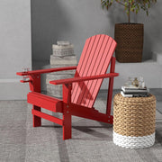 Adirondack - Tuinstoel - Relaxstoel - Ligbank - Ergonomische Rugleuning - Stevige - voor Tuin - Balkon - Terras - Sparrenhout - 72 x 94 x 93 cm - Rood