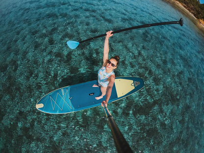 Wattsup - Sup Stand Up Paddle Opblaasbare Marlin 12'5-378x89x15cm Dropstitch - Compleet Pakket: peddel leash pomp draagtas - Tot 185kg -Blauw