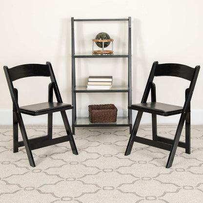Flash Furniture Hercules klapstoel, hout, met gevoerde vinylzitting, zwart, 4 stuks - QUORE