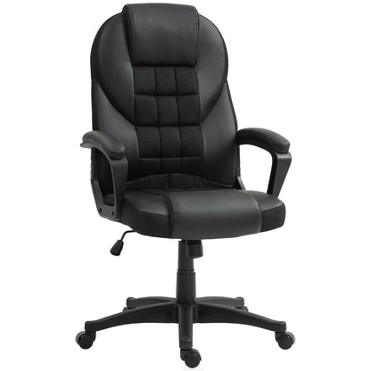 HOMCOM Ergonomic Office Chair, Office Armchair, Ergonomic Computer Chair, with Adjustable Height, Reclining Function and 360° Swivel Seat, 65l x 69P x 110-120H cm, black