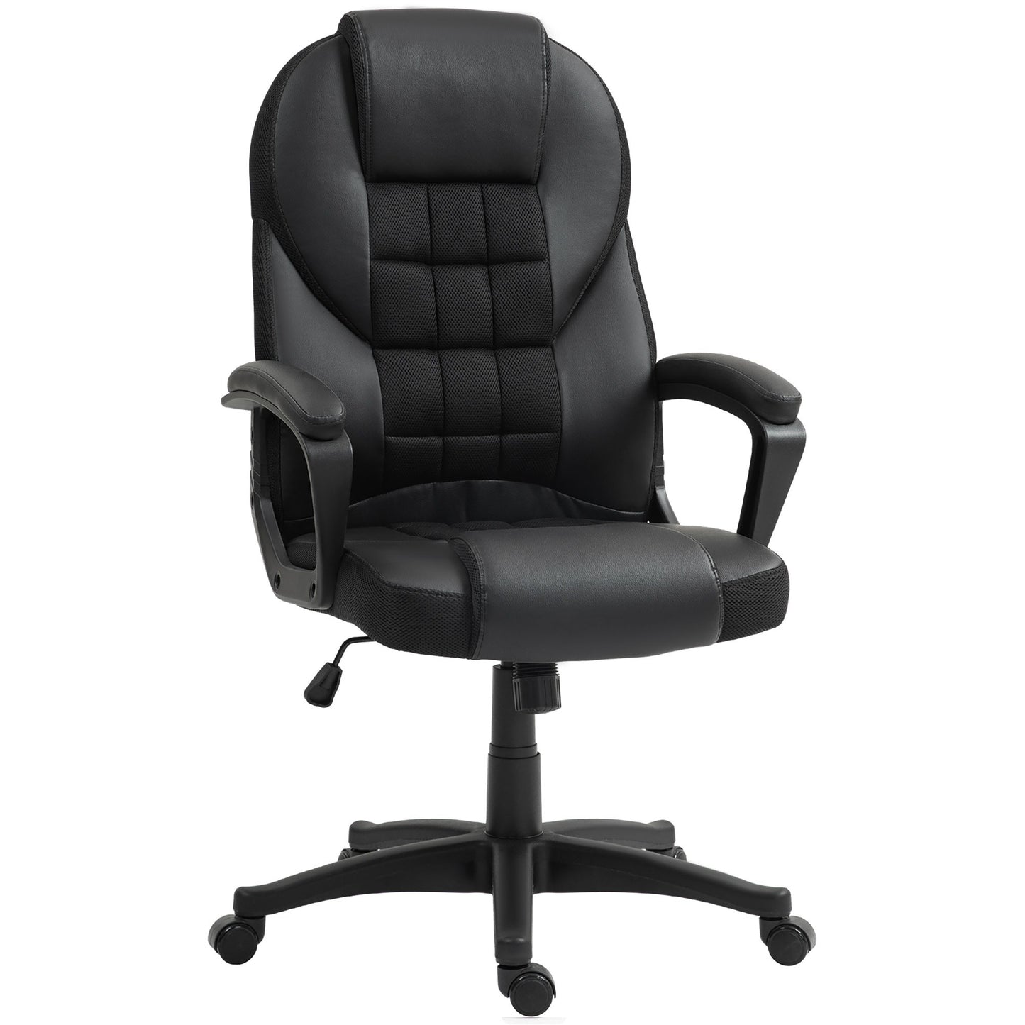 Bureaustoel – Bureaustoel Ergonomisch – Kantoorstoel – Computestoel – Werkstoel – Verstelbare Zithoogte 48-58 cm – 360° Draaibaar Met Kantelfunctie – Zwart