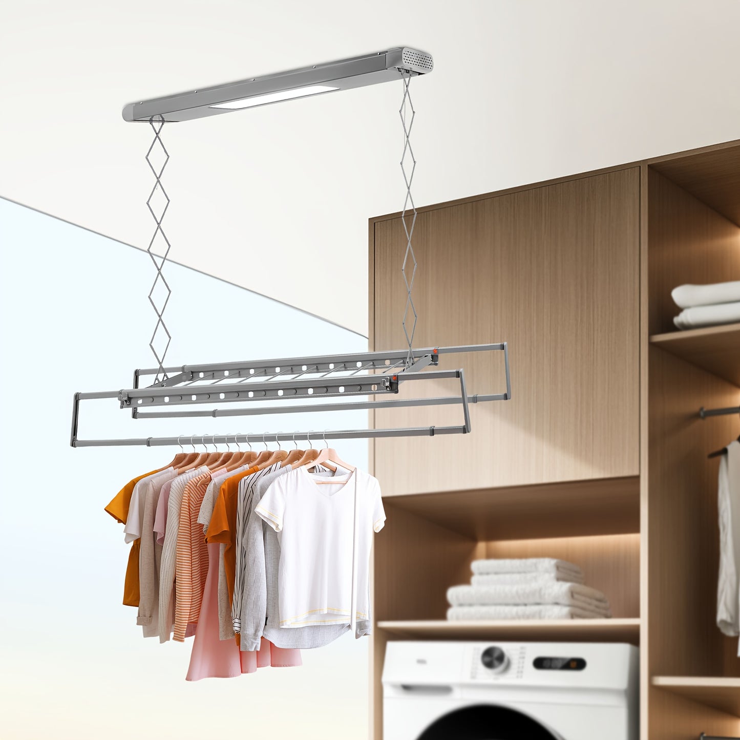 Droogrek Uitschuifbaar – Wasrek – Kledingrek – Balkonrek – Droogstandaard – 8 Stangen – Max 35 kg Draagvermogen – Stalen Constructie