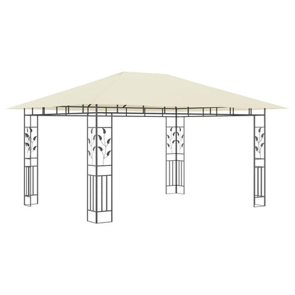 Zonnescherm – Tuinpaviljoen – Overkapping – Pergola – Prieel – 4x3 Meter – Stabiel Staalframe – Ingebouwde Lichtslinger