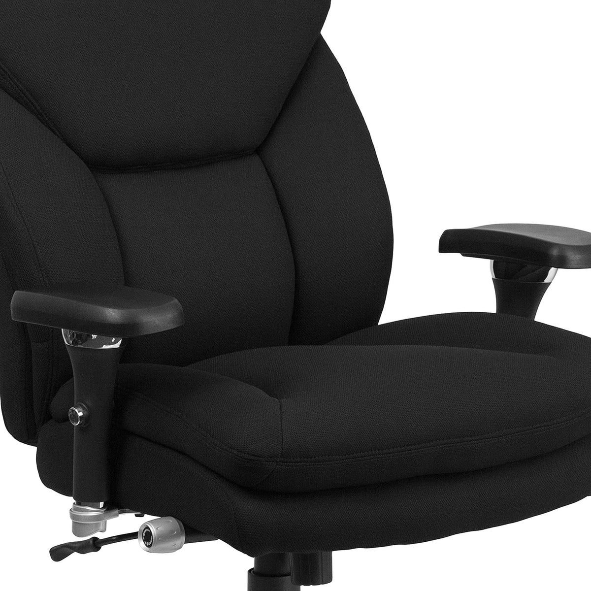 Flash Furniture HERCULES Serie 24/7 Intensief Gebruik Big & Tall 400 lbs. Beoordeelde Zwarte Stof Executive Ergonomische Bureaustoel met Lumbale Knop