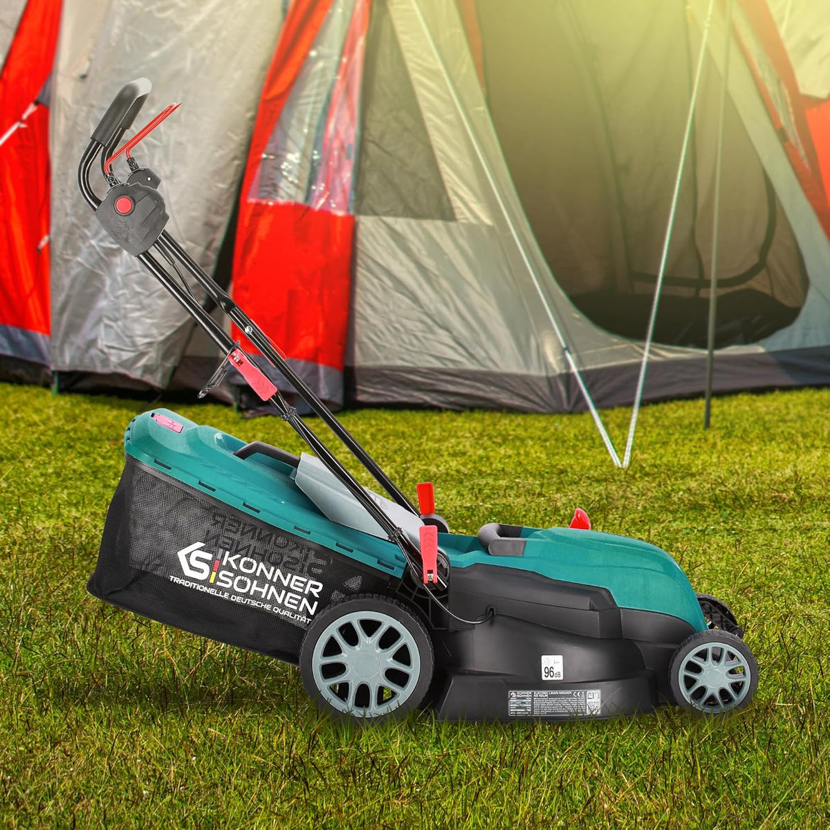 K&S Könner & Söhnen KS 42LM Elektrische grasmaaier, 1800 W, 420 mm maaibreedte, 25-80 mm maaihoogte, 5 standen, grasopvangbak van 40 liter, mulchfunctie